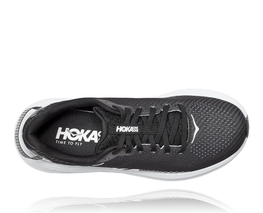 Running Shoes Womens - Hoka One One Rincon 2 - Black/White - IJZKGSD-79